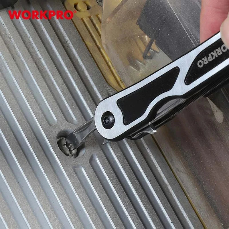 WORKPRO WP382009 15-In-1 Multi purpose Pliers - Portable Folding Multi purpose Manual Tool with Sheath
