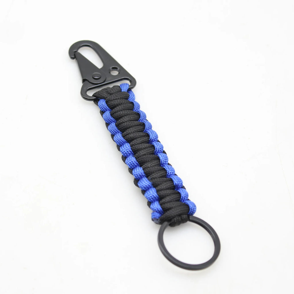 Paracord Keychain Ring Survival Kit Camping Carabiner Military Braided Cord Rope With Clips Lanyard Emergency Knot Outdoor Tools